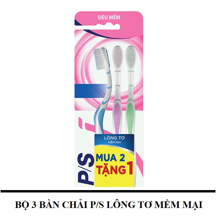 Bộ 3 Bàn Chải P/S Lông Tơ Mềm Mại