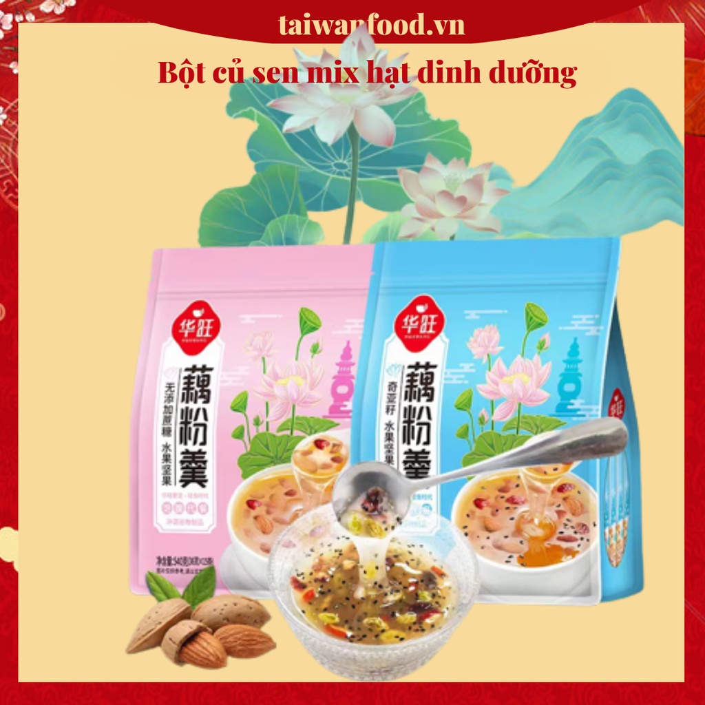 Bột củ sen mix hạt dinh dưỡng, dưỡng nhan thanh mát tiện lợi, tốt cho sức khoẻ gói nhỏ 36g