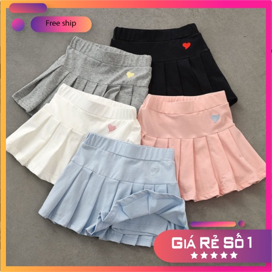 Chân váy xếp ly liền quần cho bé gái  hình thêu cực xinh Song Ngư  Kids