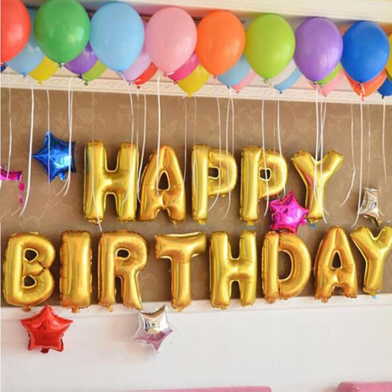Bóng chữ cái ghép tên sinh nhật thôi nôi 40cm nhiều màu sắc HAPPYKID BCC