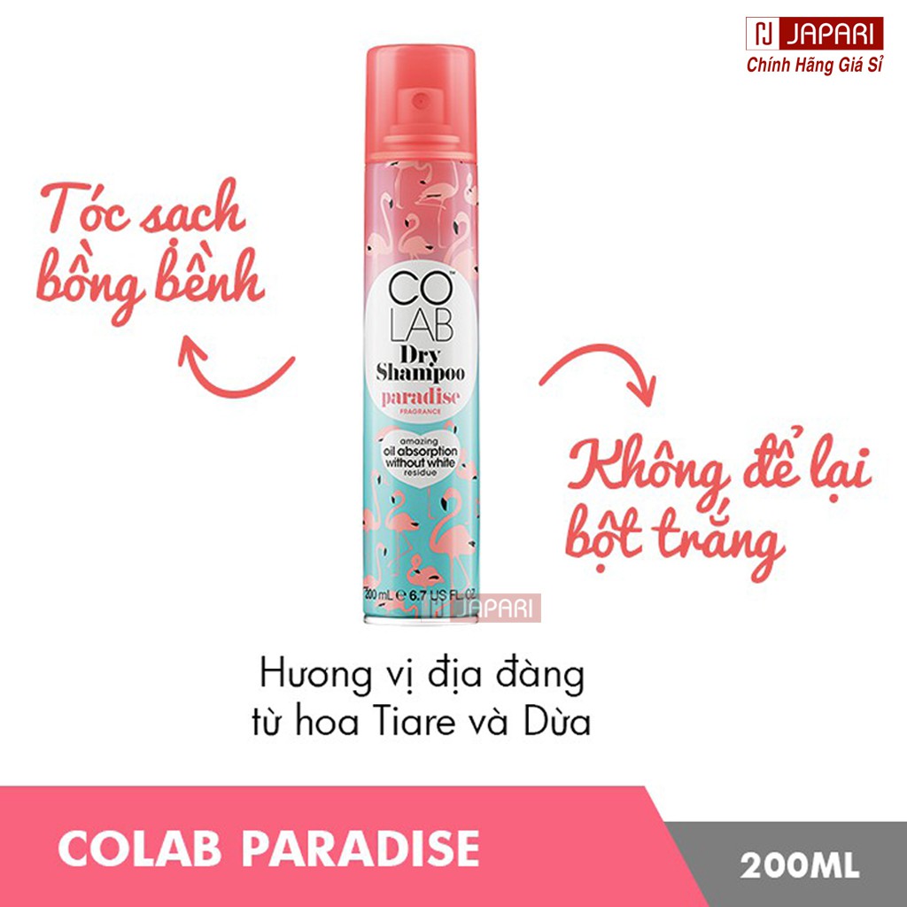 Dầu Gội Khô Colab Dry Shampoo Dạng Xịt - Dầu Gội Đầu Khô Làm Phồng Tóc Hết Bết Tóc - Xịt Gội  Đầu Khô JAPARI