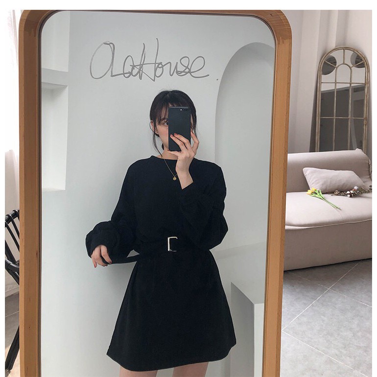 VÁY SWEATER KÈM BELT HOT HIT - ĐẦM SUÔNG THẮT EO ULLZZANG | BigBuy360 - bigbuy360.vn