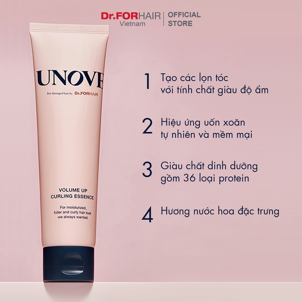 Tinh chất phục hồi chăm sóc uốn tóc tăng độ dày và bồng bềnh cho tóc Dr.FORHAIR UNOVE VOLUME UP CURLING ESSENCE 147ml
