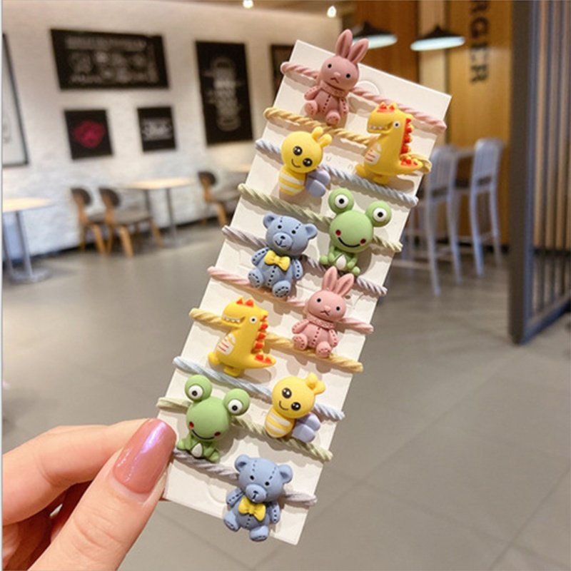 Dây Buộc Tóc Co Giãn Mềm Mại Kiểu Dáng Hoạt Hình Xinh Xắn Dành Cho Bé