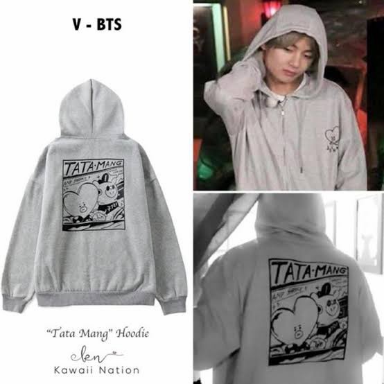 Áo khoác Hoodie khóa kéo BTS V Kim Taehyung Mang Tata M B2M7 thời trang