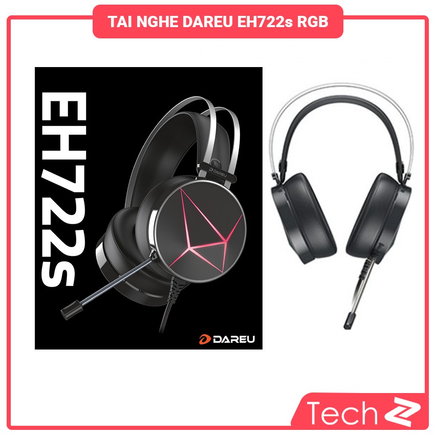 Tai nghe Dareu EH722s Black (USB, 7.1, Led 7 màu) - TechZ