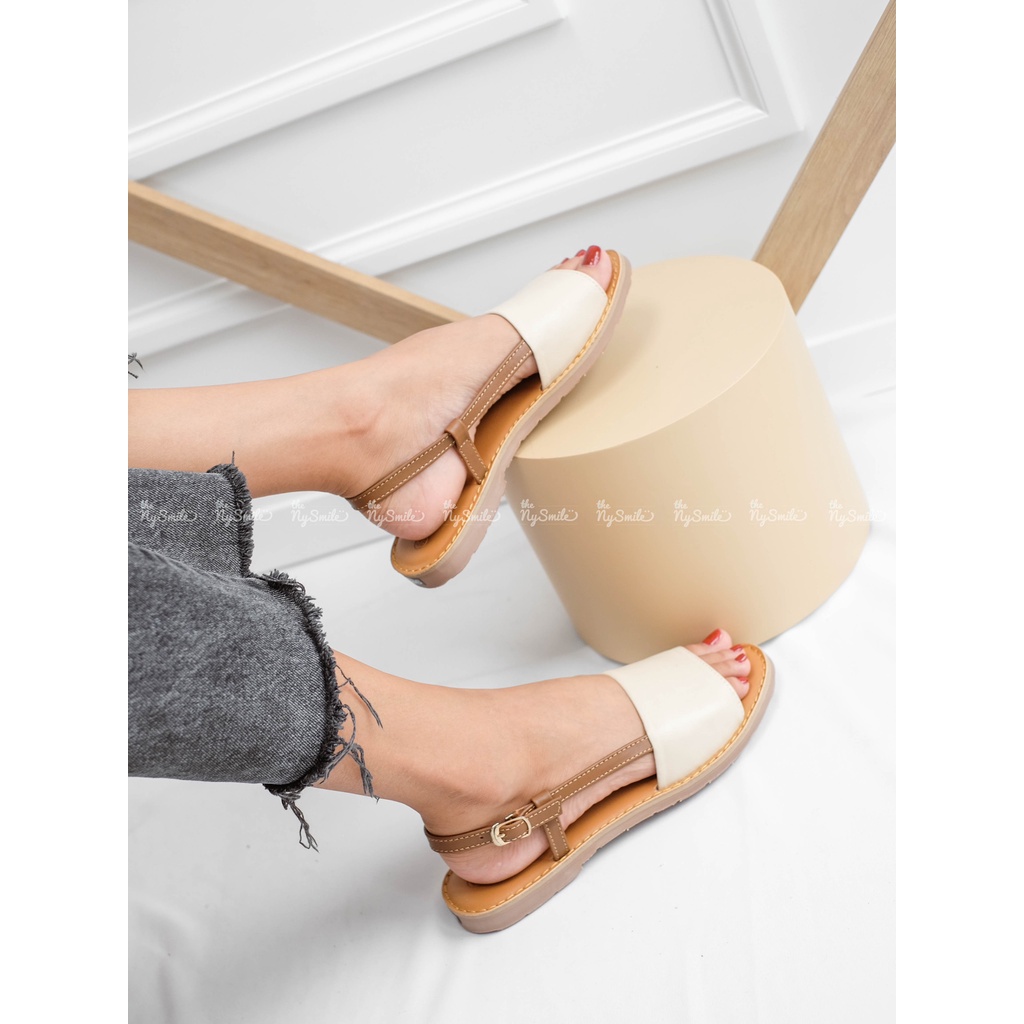 Giày sandal bản ngang da bò  - FREESHIP - THENYSMILE - KATU