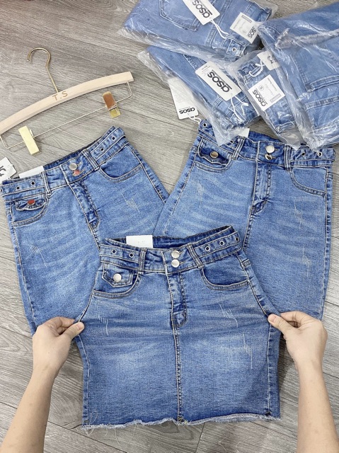 [Mã WA2420 giảm 20k đơn 150k] Chân váy bò nữ nạm đinh cạp CVB79 | BigBuy360 - bigbuy360.vn