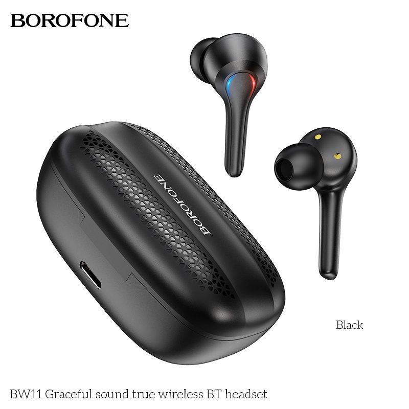 Tai nghe không dây bluetooth TWS Borofone BW11 nghe nhạc liên tục 4h, cảm ứng chạm, hỗ trợ đàm thoại