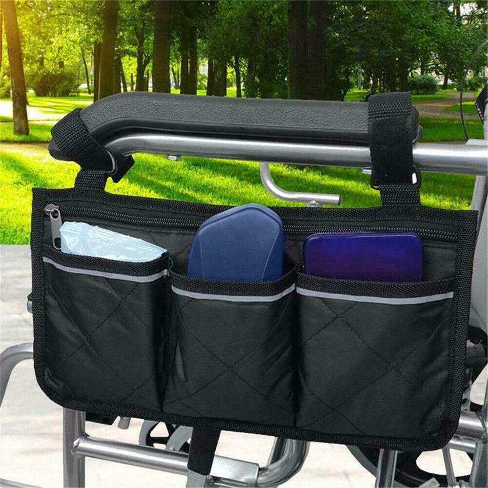 LEISURE Túi Đựng Đồ Gắn Tay Vịn Xe Lăn Nhiều Ngăn Tiện Dụng