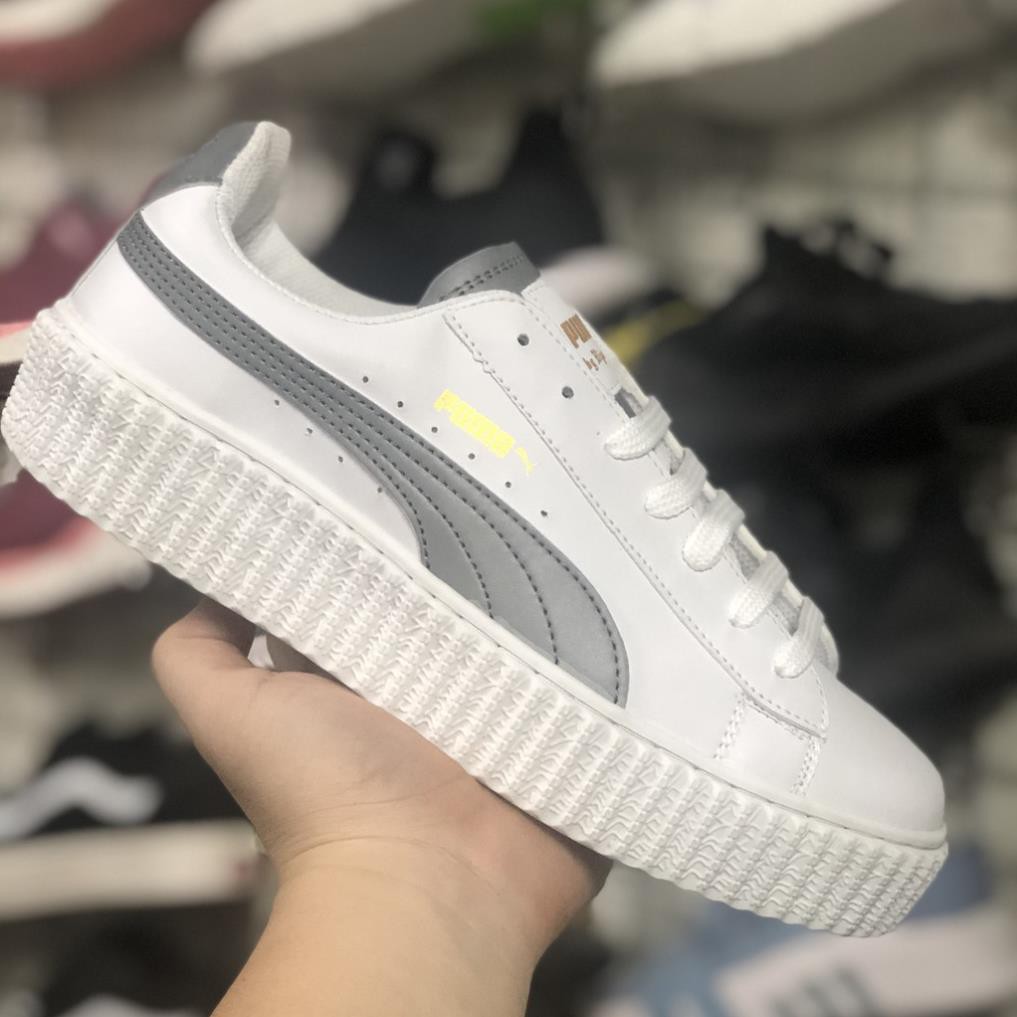 Giày Thể Thao PUAMAA Màu Trắng Phản Quang Vạch Hot Nhất 2020 Siêu Đẹp, Siêu Êm Mã PM20