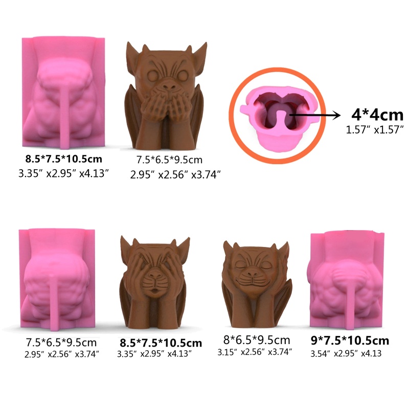 Sa Khuôn Silicon Làm Giá Đỡ Bút Hình Bình Hoa Gypsum