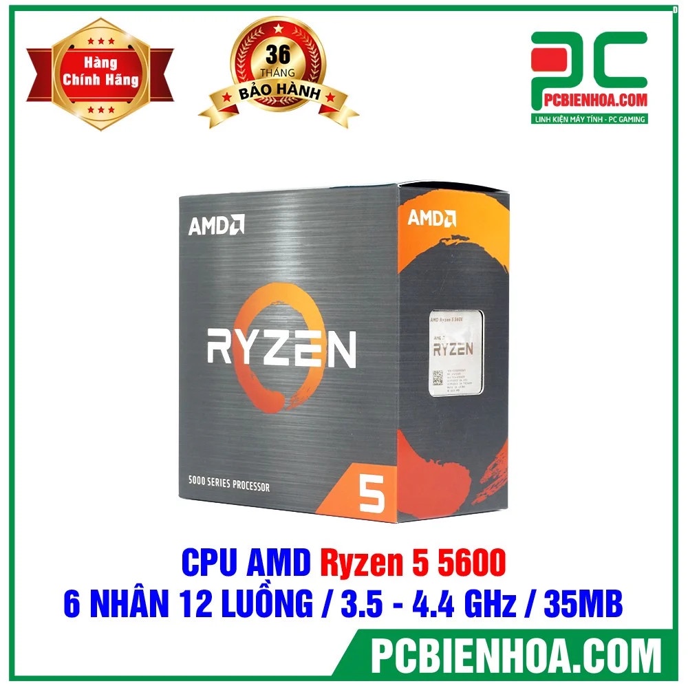 CPU- Bộ vi xử lí AMD RYZEN 5 5600  6 NHÂN 12 LUỒNG 3.5 - 4.4 GHZ 35MB