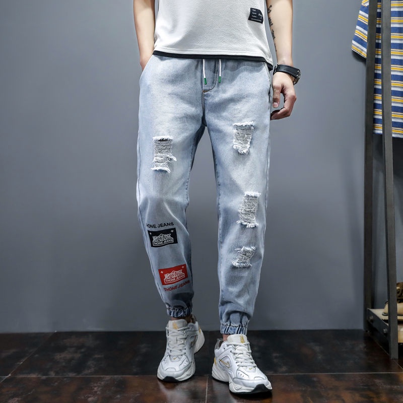 Quần Jeans Rút Dây Form Rộng Size Lớn S-5Xl Phong Cách Hàn Quốc Cho Nam 6 Kiểu