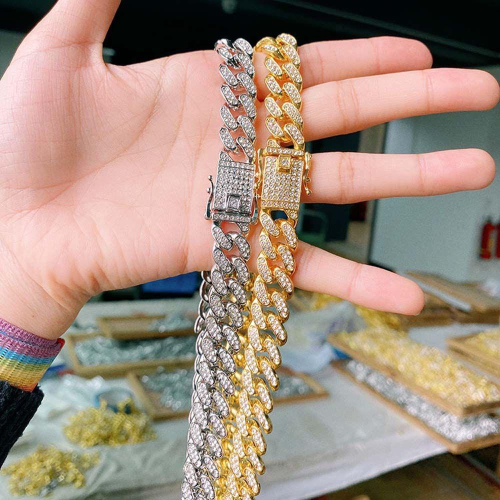 Vòng Cổ Bản Lớn Phong Cách Rock Đường Phố Thời Trang Unisex|Dây Chuyền Đính Đá Zircon Dày Dặn Thời Trang