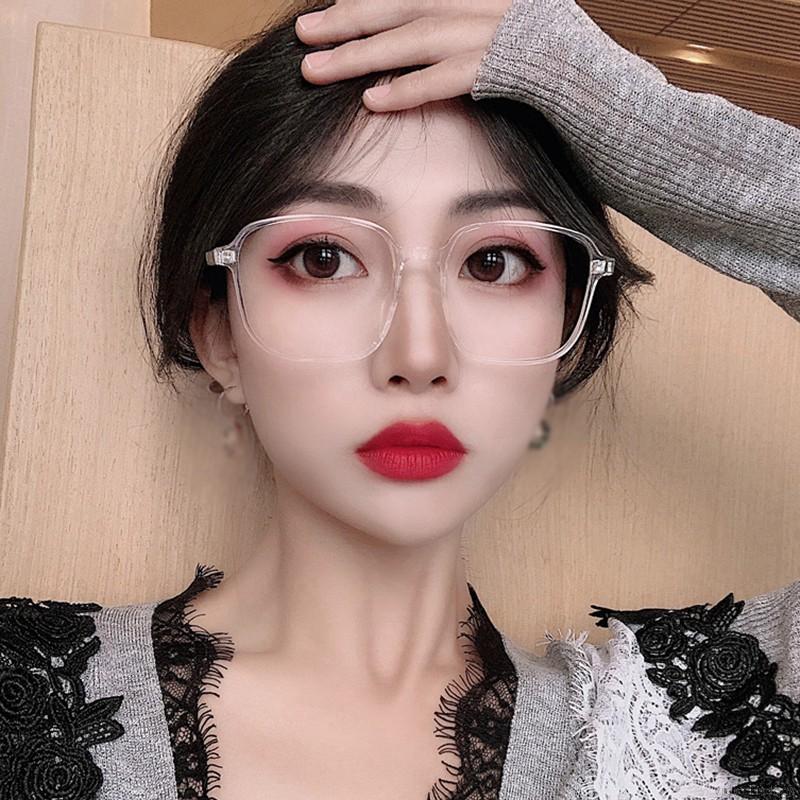 Korean Style Women Retro Net Red Trend Irregular Frame Transparent Flat Mirror Eyewear