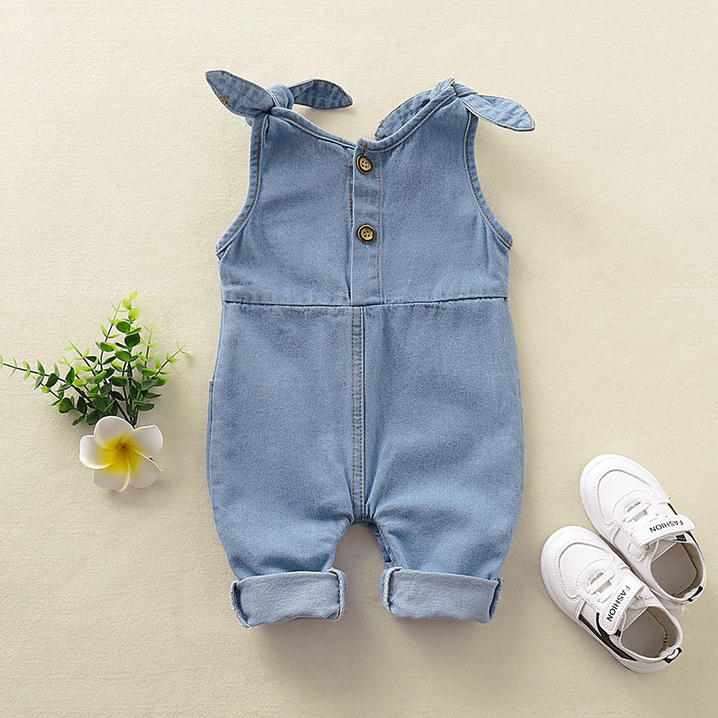 Áo liền quần MIKRDOO denim dễ phối đồ dành cho trẻ sơ sinh