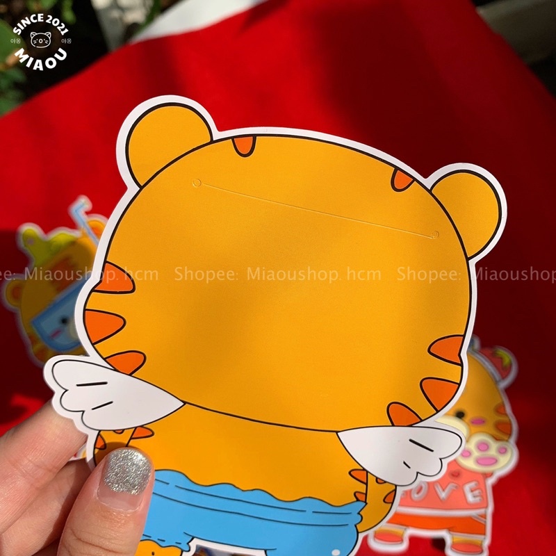 (Được chọn mẫu) Bao lì xì bé hổ đáng yêu 2022 đựng xiền, đựng sticker