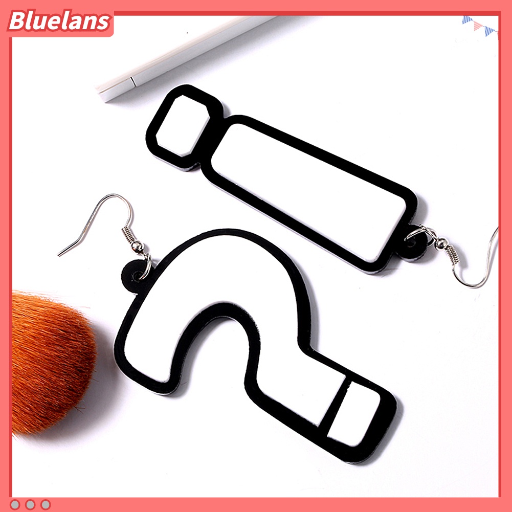 Đôi khuyên tai hình dấu chấm than và chấm hỏi cá tính thời trang cho nữ