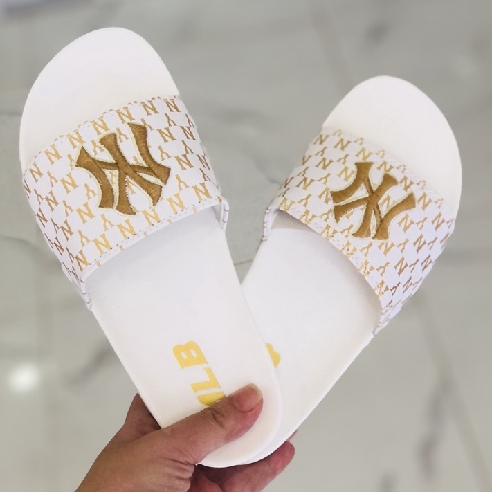 Dép unisex 𝐌𝐋𝐁 𝗡𝗬 nữ ❤️FREESHIP + Hộp❤️ dép mlb gv quai ngang thể thao nữ Thêu NY nỗi nhiều màu