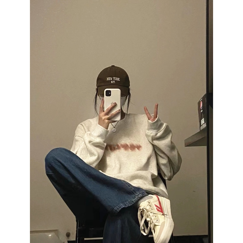 NRVP Áo Hoodie Nữ Tay Dài Dáng Rộng Thời Trang Phong Cách Hàn Quốc