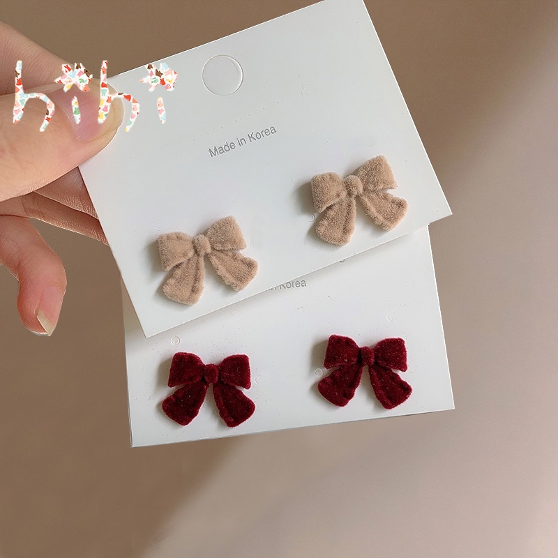 Bông tai mạ bạc 925 kiểu nơ đáng yêu
