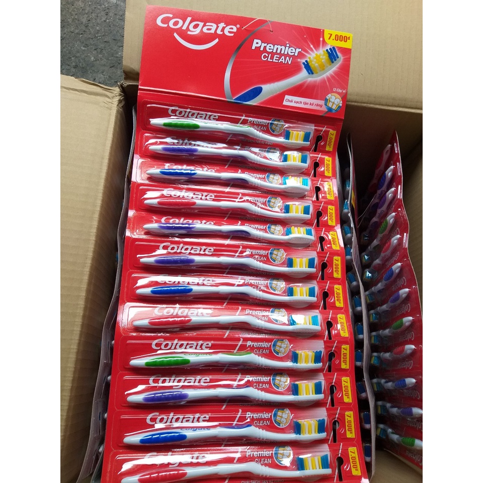 Vỉ 12 cây bàn chải đánh răng Colgate Premier Clean loại 7k