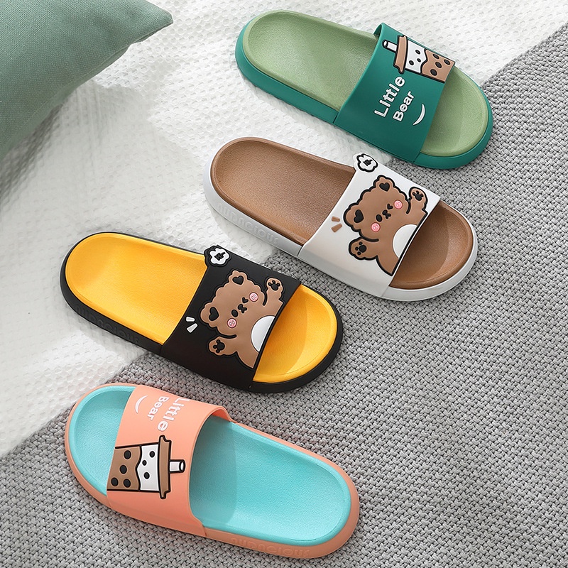 Dép Đi Trong Nhà Tắm Chống Trượt Họa Tiết Hoạt Hình Dễ Thương Thời Trang Mùa Hè Cho Cặp Đôi