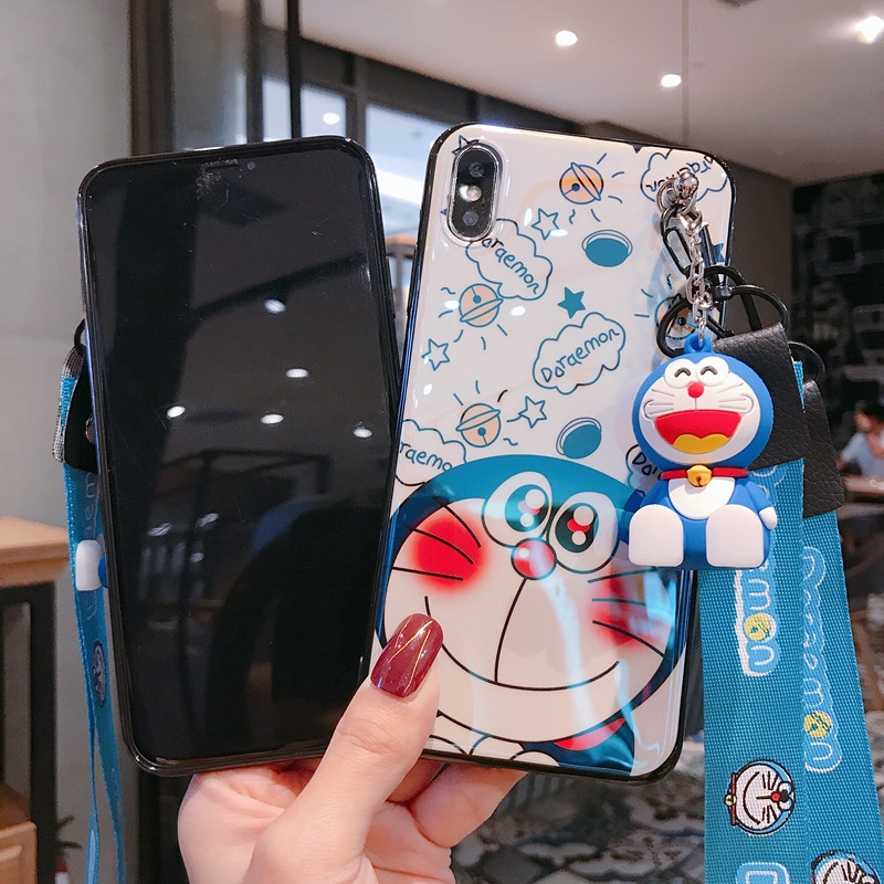 Ốp điện thoại họa tiết hoạt hình Doraemon dễ thương cho Samsung J7 J2 Prime J7 Pro J4 Plus A30 A20 A50 A70 A10 A7 2018