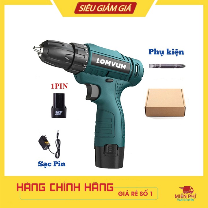 MÁY KHOAN BẮT VÍT DÙNG PIN 12V CÓ ĐẢO CHIỀU