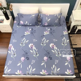 Bộ Ga Gối Lụa Tencel Hoa Xanh  ( Ảnh thật 100%)