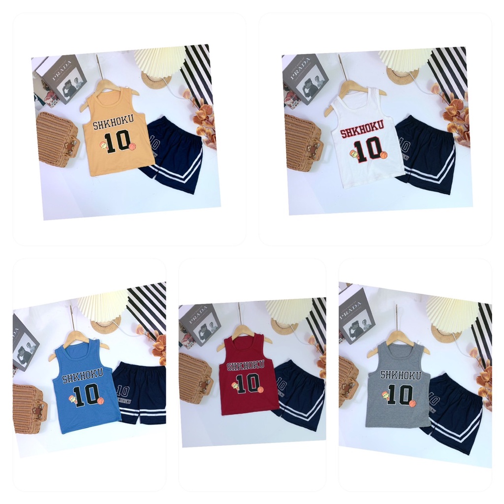 [SIZE ĐẠI] BỘ BA LỖ SHKHOKU SỐ 10 PHONG CÁCH HÀN QUỐC THỂ THAO CHẤT COTTON MỀM MÁT CHO BÉ YÊU 20-30KG.XƯỞNG MAY BIBO