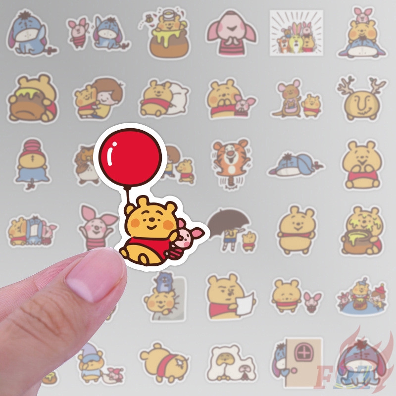 Set 40 Miếng Dán Hình Gấu Pooh Xinh Xắn Dùng Cho Trang Trí