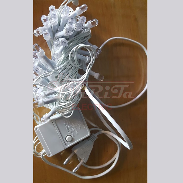 Đèn led dây chớp nháy đủ màu bóng lục giác lớn 8 mét trang trí giáng sinh trang trí tết