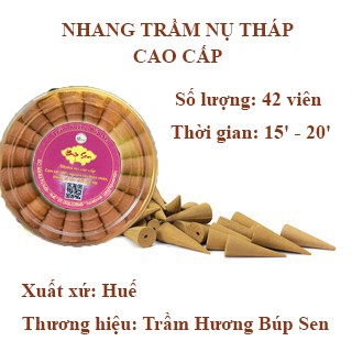 [Hương Nụ Sạch] Hương Nụ Trầm Sạch cao cấp dùng lư xông hộp 40 viên - Hương Trầm Sạch Búp Sen