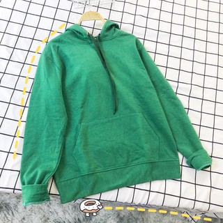 Áo Hoodie Nỉ Bông Trơn màu XANH LÁ - XANH NGỌC