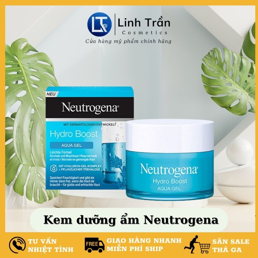 Kem dưỡng ẩm Neutrogena, kem phục hồi da, cấp nước cho da dầu và da khô Hydro Boost Aqua Gel 50ml