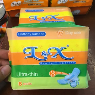 Combo 3 gói Băng vệ sinh LX ban ngày có cánh 8 miếng hàng Uc