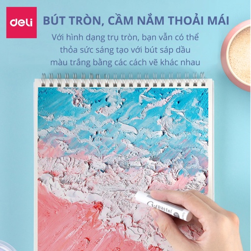 Bút sáp dầu màu trắng Deli - 72130