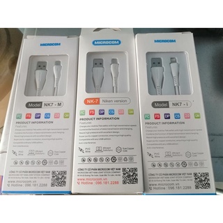Cáp sạc microcom nk7 dành cho iphone, samsung, oppo... hàng chính hãng, bảo hành 1 năm.
