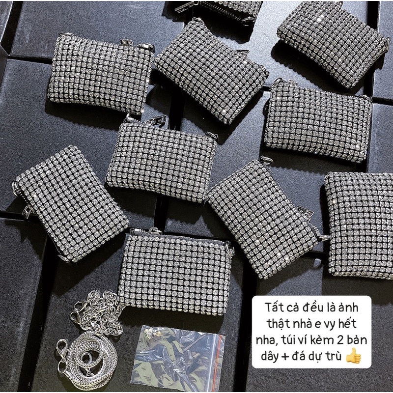 Ví Wang đá mini 11cm kèm 2 bản dây chuản hàng Q.c loại đẹp