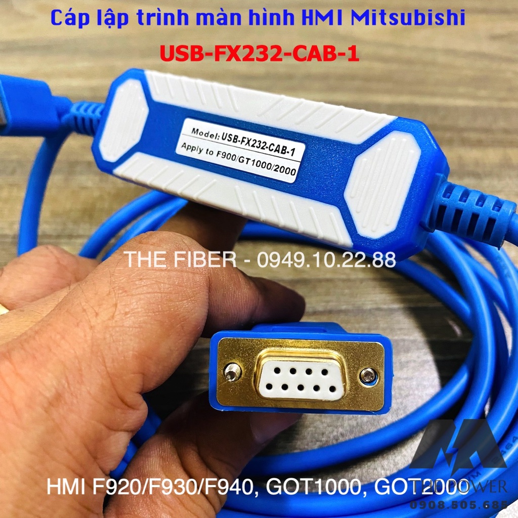 Cáp lập trình màn hình HMI Mitsubishi F920/F930/F940 USB-FX232-CAB-1