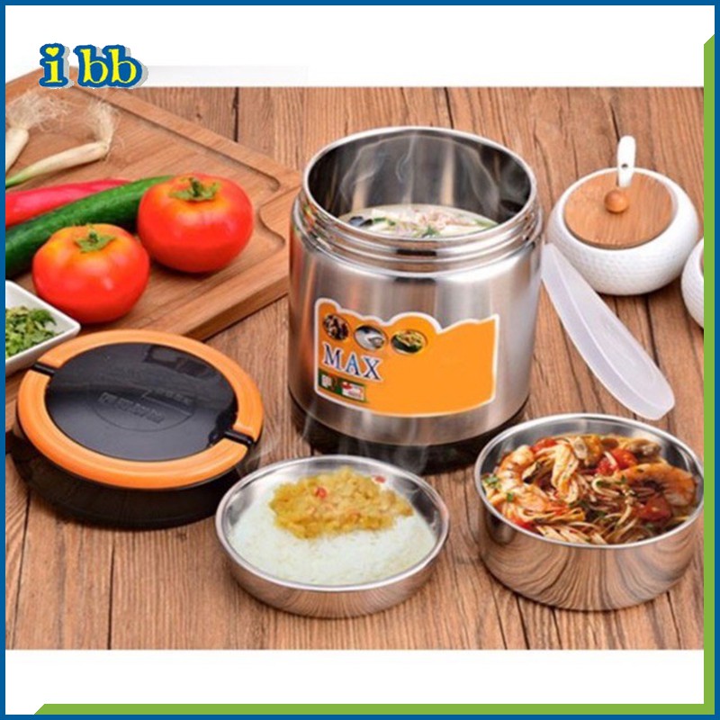CaMen Hộp Đựng Cơm Inox 304 3 ngăn 2 Lớp Chống Tràn Đổ Giữ Nhiệt Trên 6H