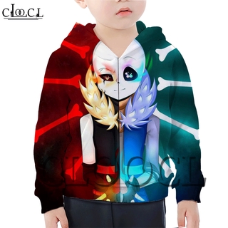 Áo Hoodie Dáng Rộng In Họa Tiết Game Undertale Sans 3d Cho Bé