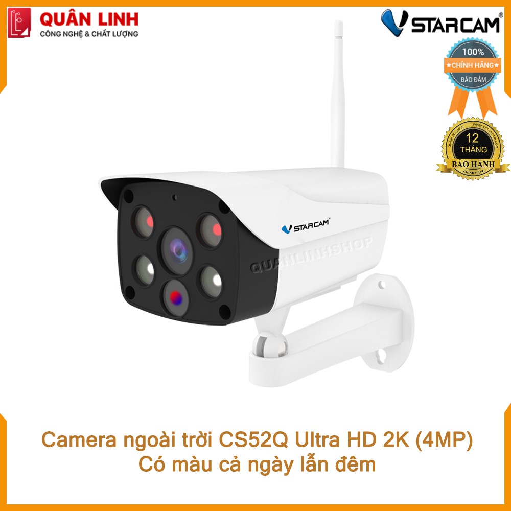 [Mã 11ELSALE hoàn 7% đơn 300K] Camera ngoài trời Vstarcam CS52Q Ultra HD 2K (4MP) quay đêm có màu, bảo hành 12 tháng | BigBuy360 - bigbuy360.vn