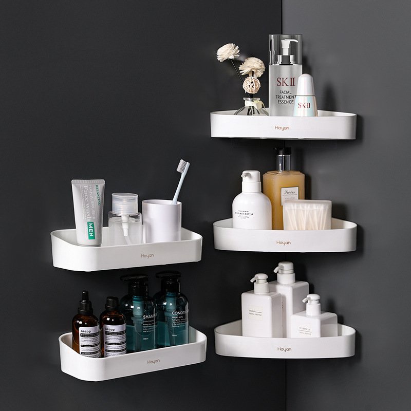 Kệ Tam Giác Dán Tường Oenon Nhà Tắm Chất Liệu Nhựa ABS, Giá Để Đồ Phòng Tắm Tặng Kèm Miếng Dán
