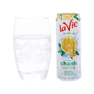 Thùng 24 Lon Nước giải khát có gas LaVie Sparkling hương chanh Vanila/chanh muối 330ml