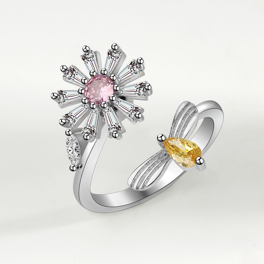 Nhẫn Xoay Hình Hoa Cúc / Ong Phong Cách Nhật Hàn Thời Trang Cho Nữ