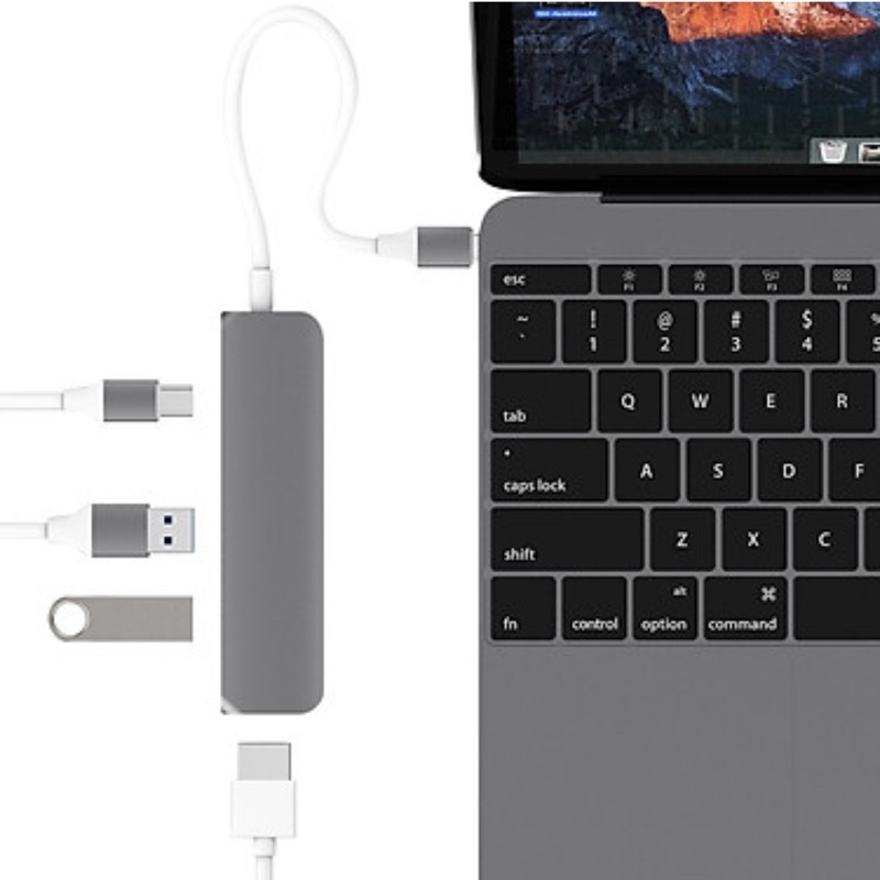 Cổng Chuyển HyperDrive USB-C Hub With 4K HDMI Support For MacBook Pro 2016 / 2017, MacBook 12&quot; - Hàng Chính Hãng-New