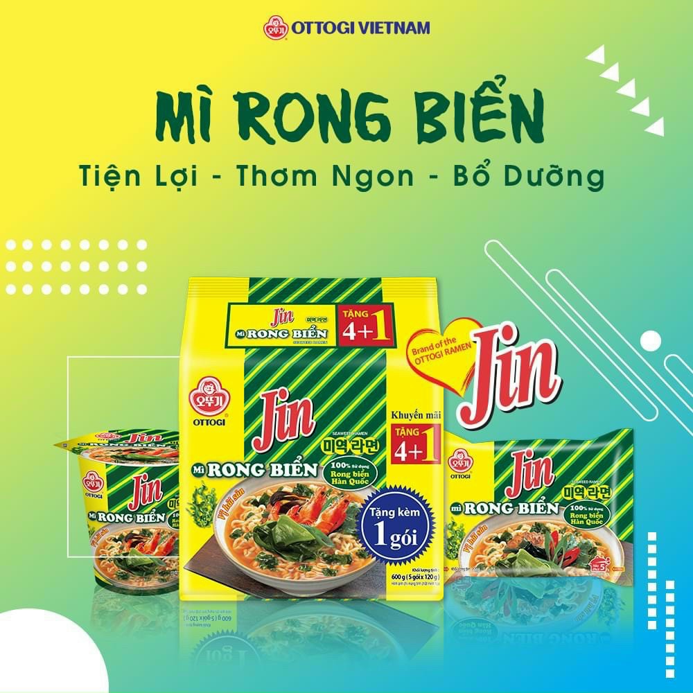 Lốc 5 gói mì rong biển Jin Ottogi 120g | BigBuy360 - bigbuy360.vn